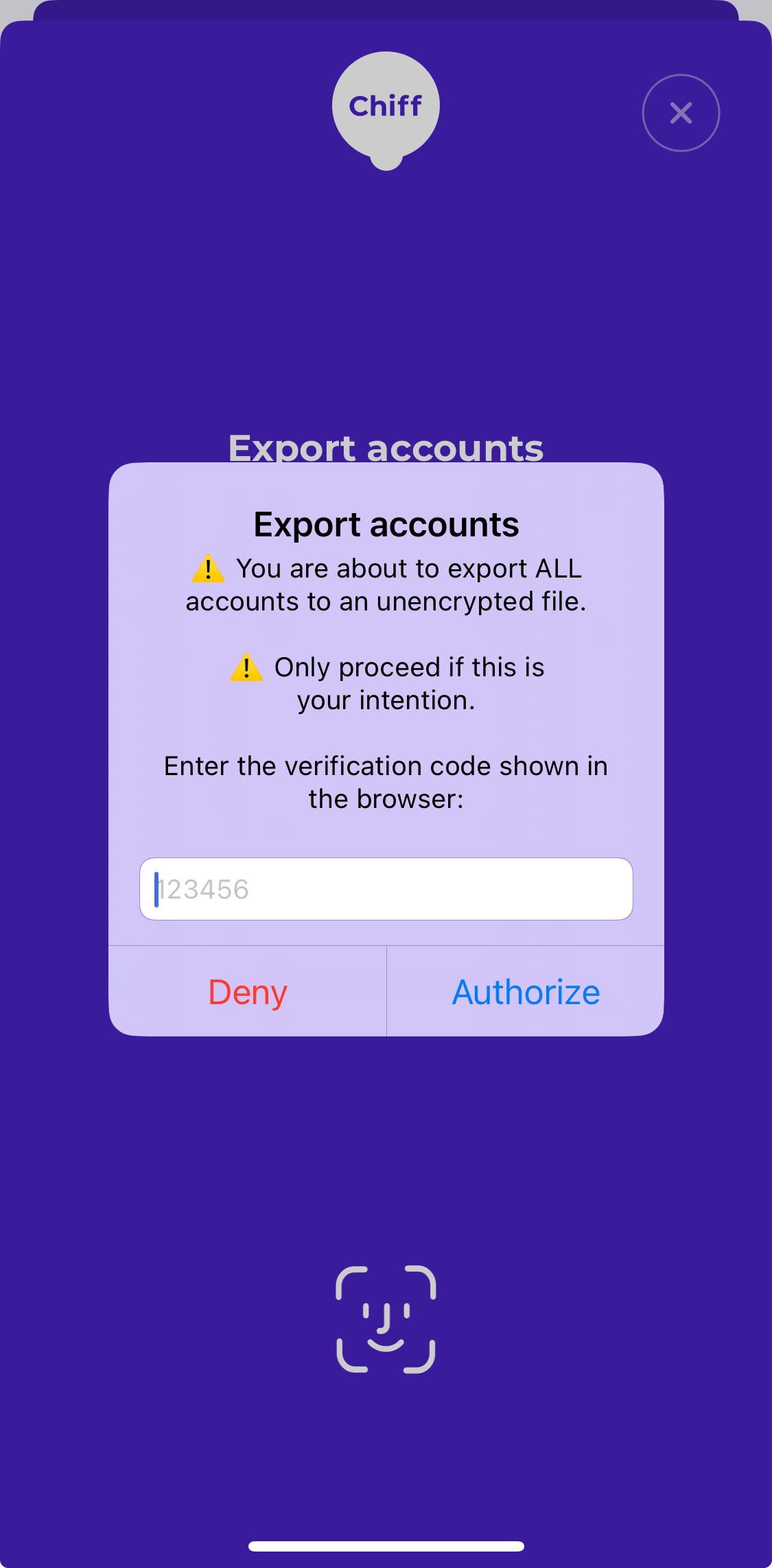 Authorize export request